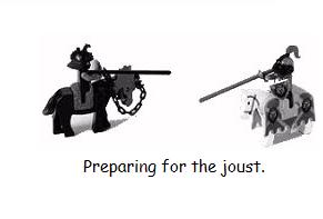 Knights jousting at a tournament